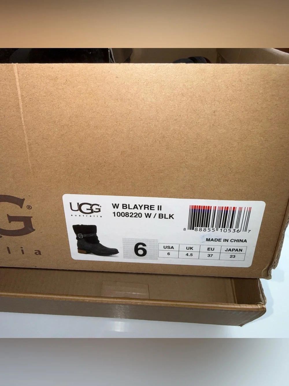 NIB UGG Blayre Black Shearling-Trim Mid-Calf Women's Boots